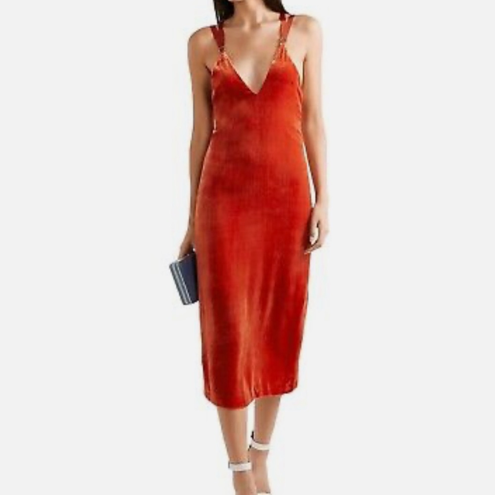 Dion Lee Red Velvet Midi Dress